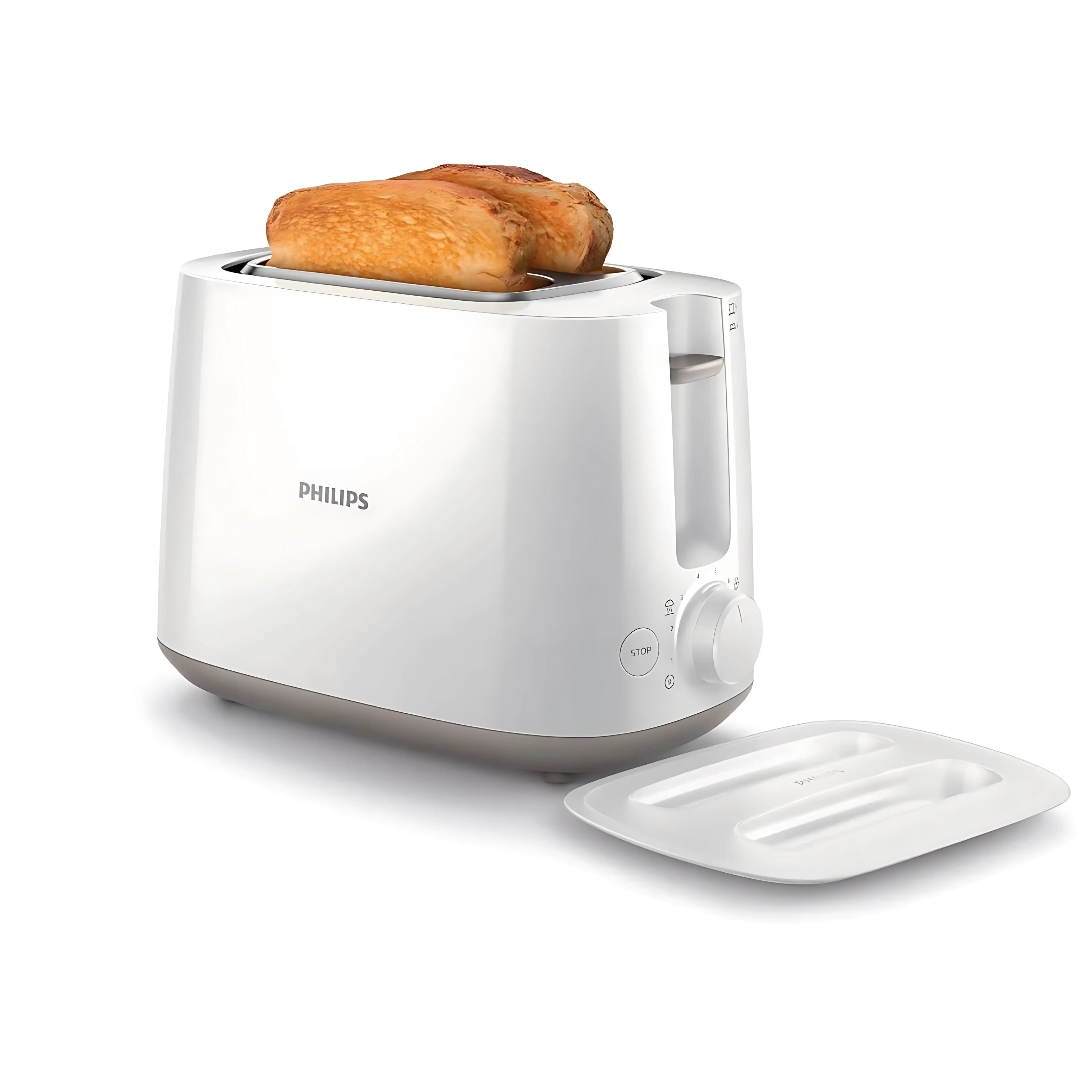 Philips Daily Collection HD2582/00 830W 2-Slice Pop-Up Toaster – White